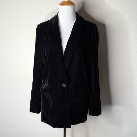 Old Navy Jackets & Blazers - Old Navy Black Velvet Long Blazer